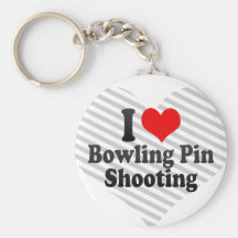 I love Bowling Pin Shooting Key Chain