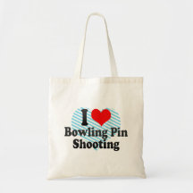 I love Bowling Pin Shooting Tote Bags