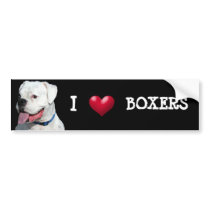 I Love Boxers bumper sticker