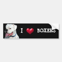 I Love Boxers bumper sticker