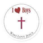 I Love Boys Stickers