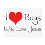 I love boys who love jesus postcards