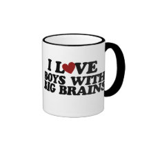 I love boys with big brains mugs