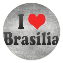 I Love Brasilia, Brazil Round Sticker