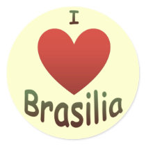 I Love Brasilia Round Sticker