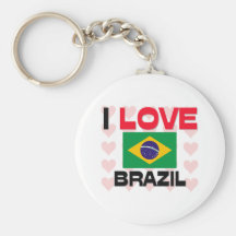 I Love Brazil Keychains