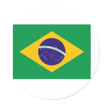 I Love Brazil Round Stickers