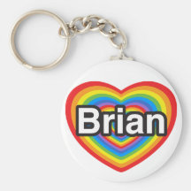 I love Brian. I love you Brian. Heart Key Chain