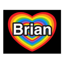 I love Brian. I love you Brian. Heart Postcard