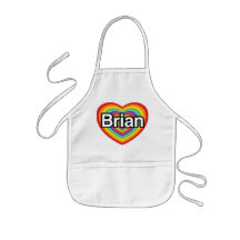 I love Brian: rainbow heart Apron