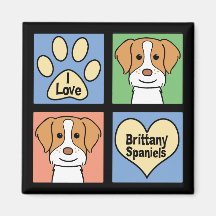I Love Brittany Spaniels Fridge Magnet