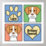 I Love Brittany Spaniels posters