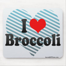 I Love Broccoli Mouse Pads