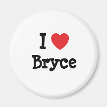 I love Bryce heart custom personalised Fridge Magnets