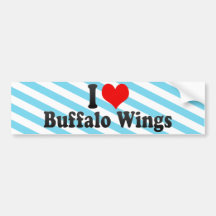 I Love Buffalo Wings Bumper Stickers