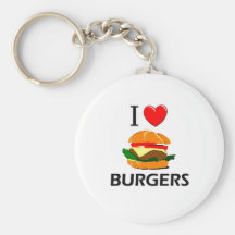 I Love Burgers Key Chain