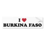 I Love Burkina Faso Bumper Stickers