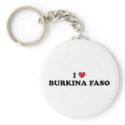 I Love Burkina Faso keychains