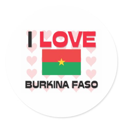I Love Burkina Faso Round Stickers by tshirtshirts
