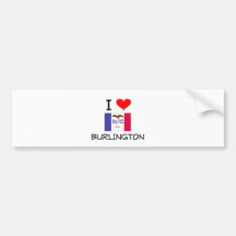 I Love BURLINGTON Iowa Bumper Sticker