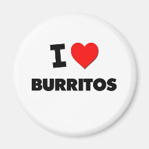 I Love Burritos ( Food ) Refrigerator Magnets