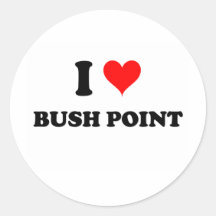 I Love Bush Point Round Sticker