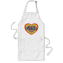 I love Butter: rainbow disco heart Aprons
