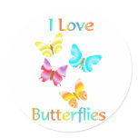 I Love Butterflies stickers