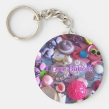 I Love buttons Key Chain