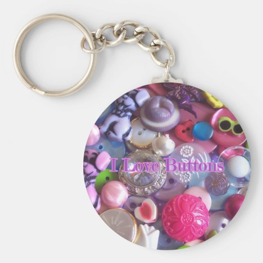 I Love buttons Key Chain
