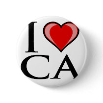 I Love CA - California Pinback Button