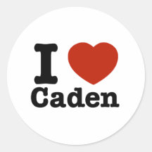 I love Caden Round Sticker