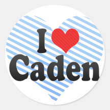 I Love Caden Round Stickers
