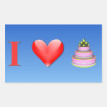 I love cake rectangular stickers