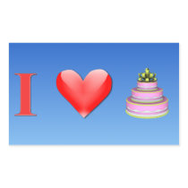 I love cake rectangular stickers