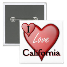 I Love California Button