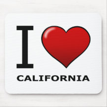 I LOVE CALIFORNIA MOUSEPADS