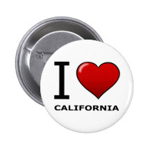I LOVE CALIFORNIA PINBACK BUTTONS