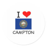 I Love Campton New Hampshire Round Stickers