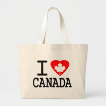 I Love Canada Canvas Bags
