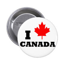 I Love Canada Pinback Buttons