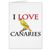 I Love Canaries Greeting Card