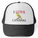 I Love Canaries hats
