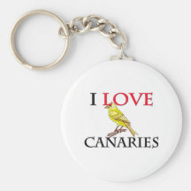 I Love Canaries Key Chain