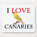 I Love Canaries mousepads
