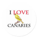 I Love Canaries stickers