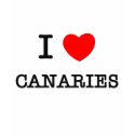 I Love CANARIES t-shirts
