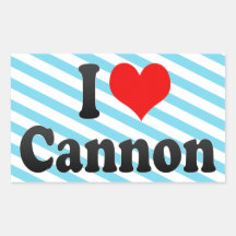I love Cannon Rectangular Stickers
