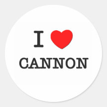 I Love Cannon Round Sticker