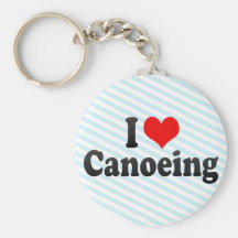 I Love Canoeing Key Chain